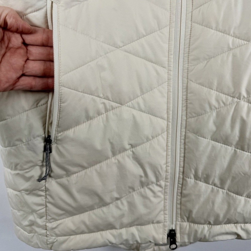 Columbia Omni-Heat Women Sz M Ivory HEAVENLY II Long Vest Quilted Zipper Lined - Picture 4 of 12